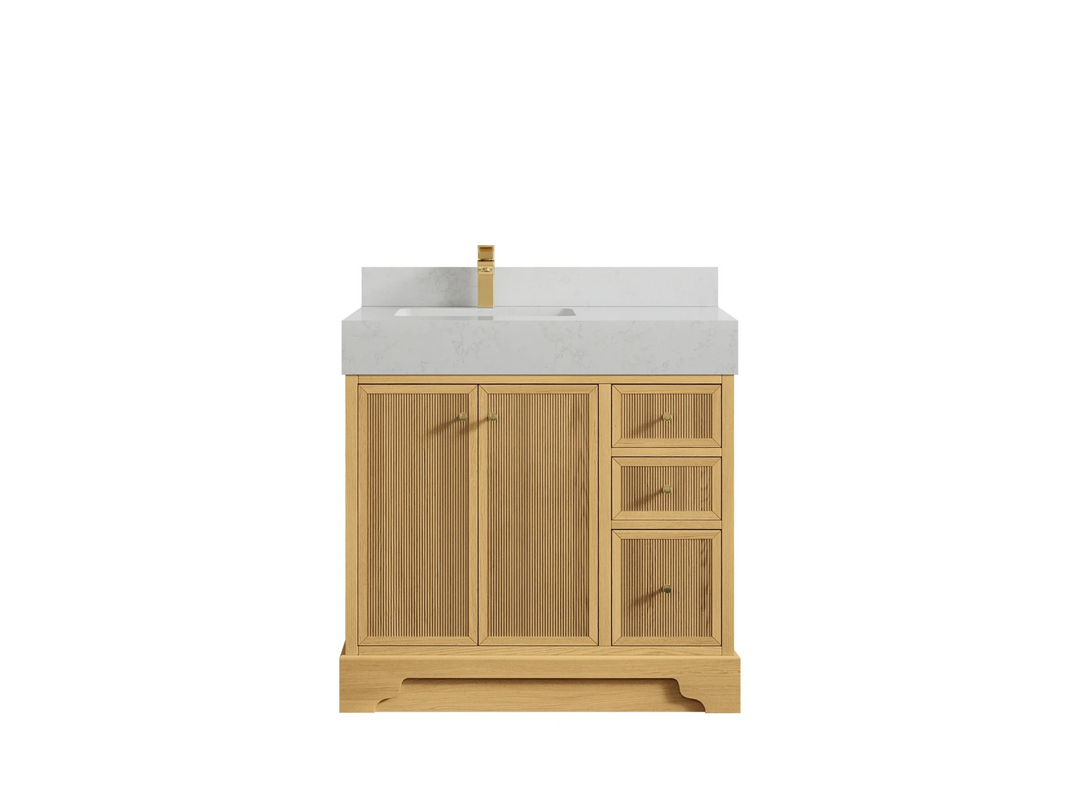 Manhattan White Oak 36 in. W x 22 in. D Left Offset Sink Bathroom Vanity | 
              
                White Oak
                
                  
             - MNH_WHOK_CA_LZ_36L - photo №13