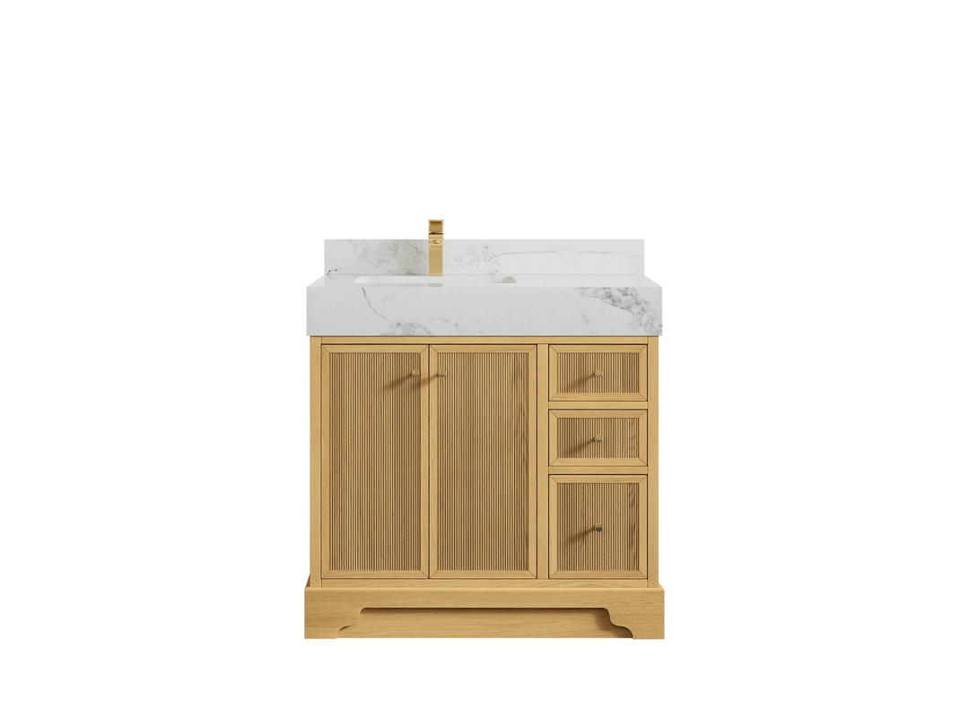Manhattan White Oak 36 in. W x 22 in. D Left Offset Sink Bathroom Vanity | 
              
                White Oak
                
                  
             - MNH_WHOK_CA_LZ_36L - photo №9