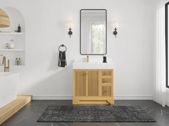 Manhattan White Oak 36 in. W x 22 in. D Left Offset Sink Bathroom Vanity - photo 4