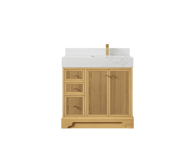 Manhattan White Oak 36 in. W x 22 in. D Right Offset Sink Bathroom Vanity - Willow Bath and Vanity