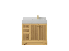 Manhattan White Oak 36 in. W x 22 in. D Right Offset Sink Bathroom Vanity - photo 7