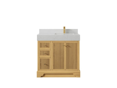 Manhattan White Oak 36 in. W x 22 in. D Right Offset Sink Bathroom Vanity - Willow Bath and Vanity