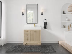 Manhattan White Oak 36 in. W x 22 in. D Right Offset Sink Bathroom Vanity - photo 4
