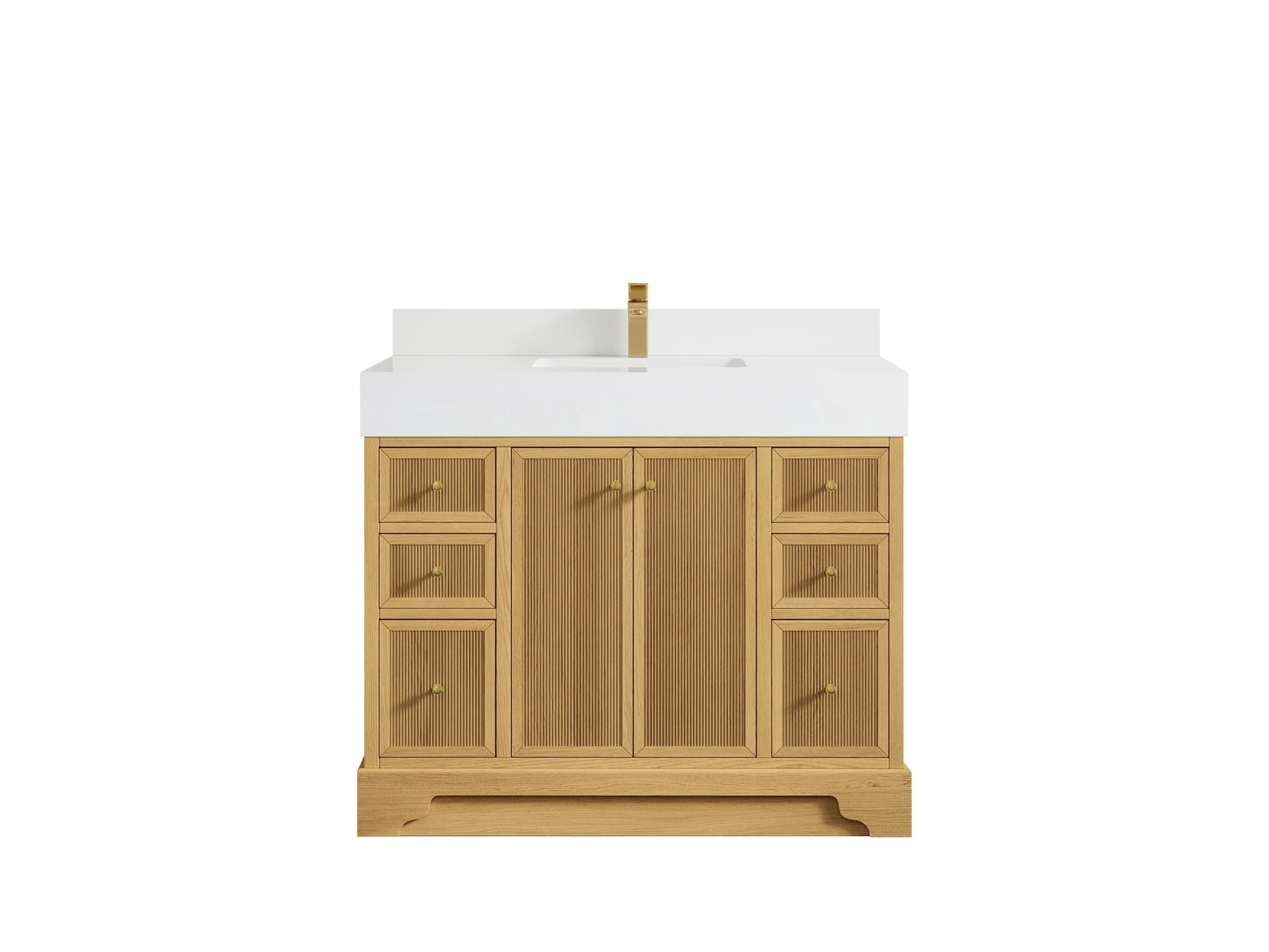 Manhattan White Oak 42 in. W x 22 in. D Single Sink Bathroom Vanity - Willow Bath and Vanity