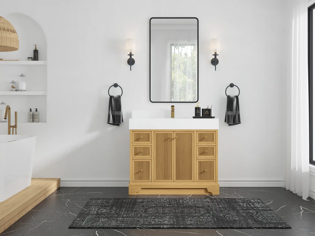 Manhattan White Oak 42 in. W x 22 in. D Single Sink Bathroom Vanity | 
              
                White Oak
                
                  
             - MNH_WHOK_EMP_WT_42 - photo №4