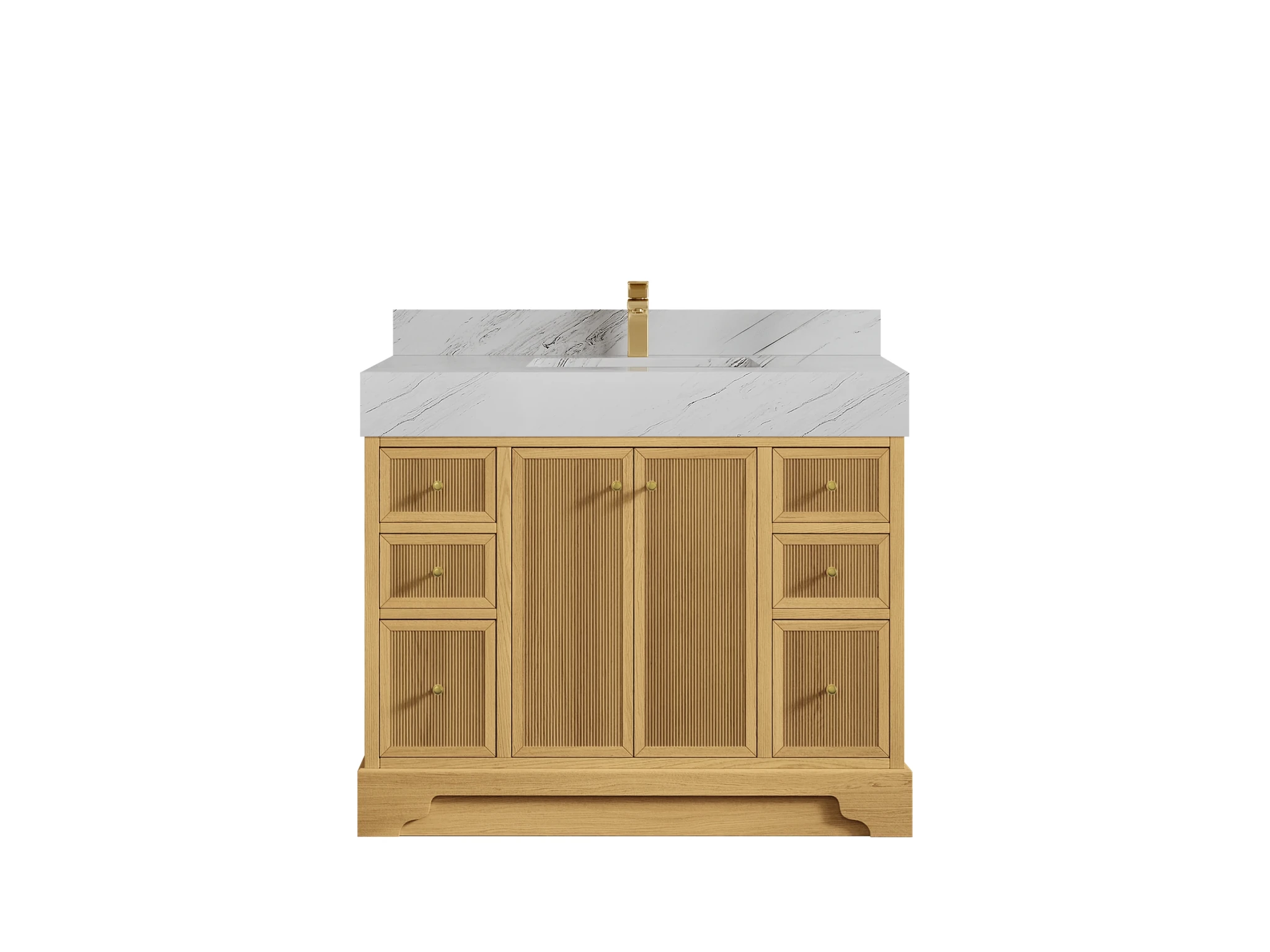 Manhattan White Oak 42 in. W x 22 in. D Single Sink Bathroom Vanity - Willow Bath and Vanity