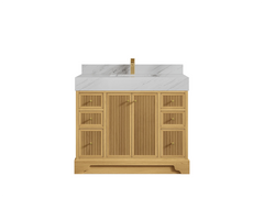 Manhattan White Oak 42 in. W x 22 in. D Single Sink Bathroom Vanity - photo 11