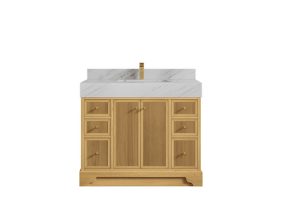 Manhattan White Oak 42 in. W x 22 in. D Single Sink Bathroom Vanity - Willow Bath and Vanity
