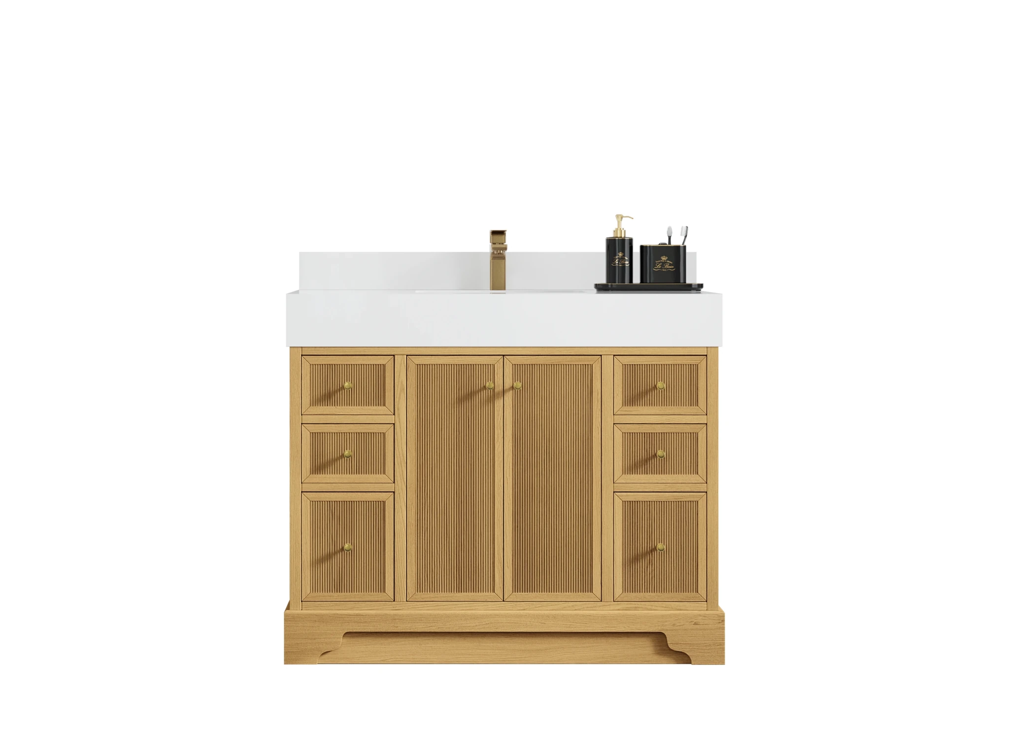 Manhattan White Oak 42 in. W x 22 in. D Single Sink Bathroom Vanity - Willow Bath and Vanity