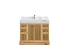Manhattan White Oak 42 in. W x 22 in. D Single Sink Bathroom Vanity - photo 9