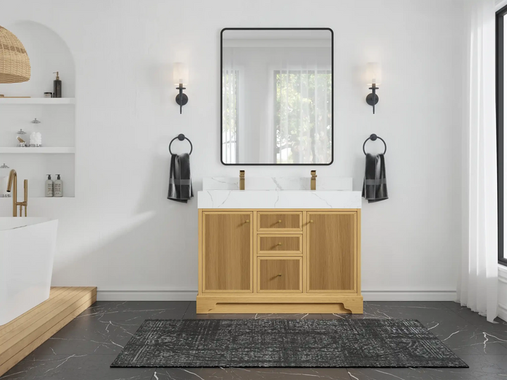 Manhattan White Oak 48 in. W x 22 in. D Double Sink Bathroom Vanity - photo 4