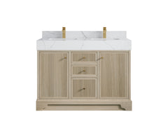 Manhattan White Oak 48 in. W x 22 in. D Double Sink Bathroom Vanity - photo 8