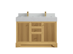 Manhattan White Oak 48 in. W x 22 in. D Double Sink Bathroom Vanity - photo 8
