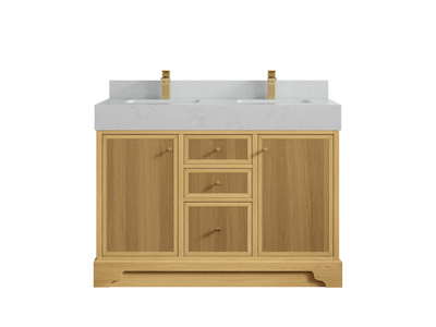Manhattan White Oak 48 in. W x 22 in. D Double Sink Bathroom Vanity - Willow Bath and Vanity