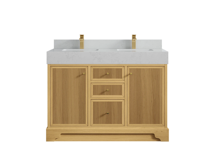 Manhattan White Oak 48 in. W x 22 in. D Double Sink Bathroom Vanity - photo 8