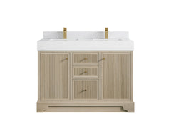 Manhattan White Oak 48 in. W x 22 in. D Double Sink Bathroom Vanity - photo 10
