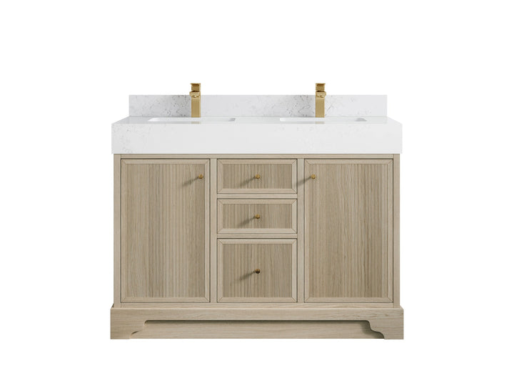 Manhattan White Oak 48 in. W x 22 in. D Double Sink Bathroom Vanity - photo 10