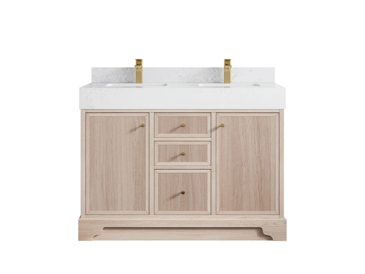 Manhattan White Oak 48 in. W x 22 in. D Double Sink Bathroom Vanity - photo 10