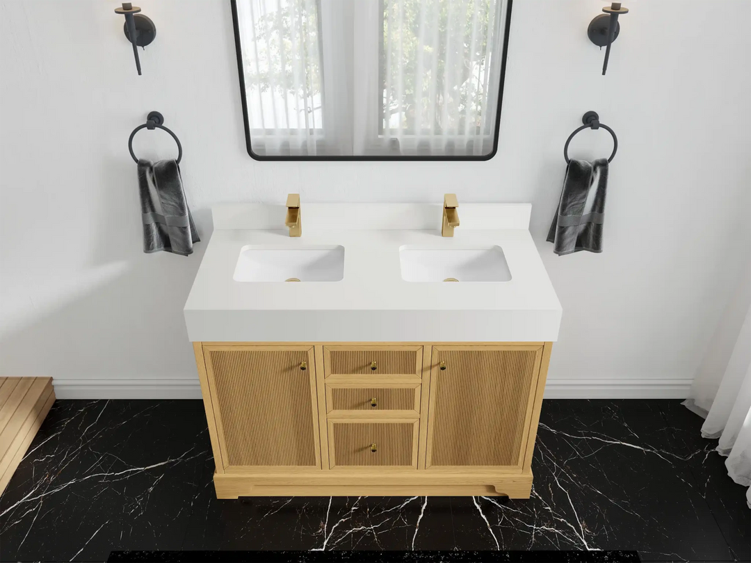 Manhattan White Oak 48 in. W x 22 in. D Double Sink Bathroom Vanity | 
              
                White Oak
                
                  
             - MNH_WHOK_CA_LZ_48D - photo №17