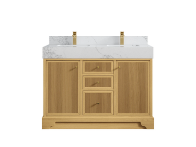 Manhattan White Oak 48 in. W x 22 in. D Double Sink Bathroom Vanity - Willow Bath and Vanity