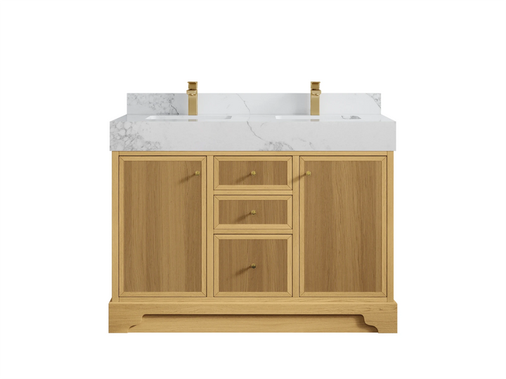 Manhattan White Oak 48 in. W x 22 in. D Double Sink Bathroom Vanity - photo 12