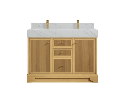 Manhattan White Oak 48 in. W x 22 in. D Double Sink Bathroom Vanity - Willow Bath and Vanity
