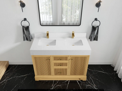 Manhattan White Oak 48 in. W x 22 in. D Double Sink Bathroom Vanity - photo 13