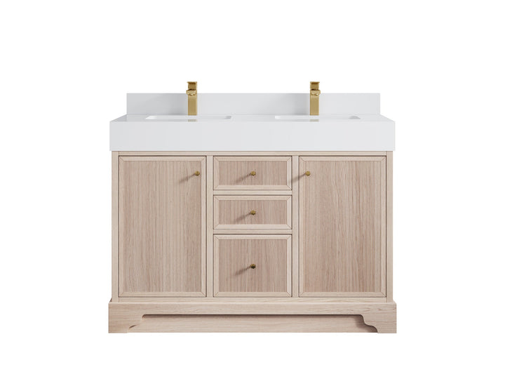 Manhattan White Oak 48 in. W x 22 in. D Double Sink Bathroom Vanity - photo 12