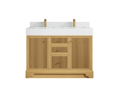 Manhattan White Oak 48 in. W x 22 in. D Double Sink Bathroom Vanity - photo 14