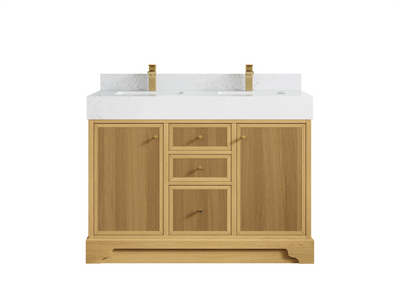Manhattan White Oak 48 in. W x 22 in. D Double Sink Bathroom Vanity - Willow Bath and Vanity