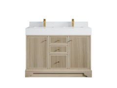 Manhattan White Oak 48 in. W x 22 in. D Double Sink Bathroom Vanity - photo 12