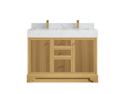 Manhattan White Oak 48 in. W x 22 in. D Double Sink Bathroom Vanity - Willow Bath and Vanity