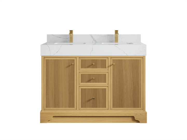 Manhattan White Oak 48 in. W x 22 in. D Double Sink Bathroom Vanity - photo 10
