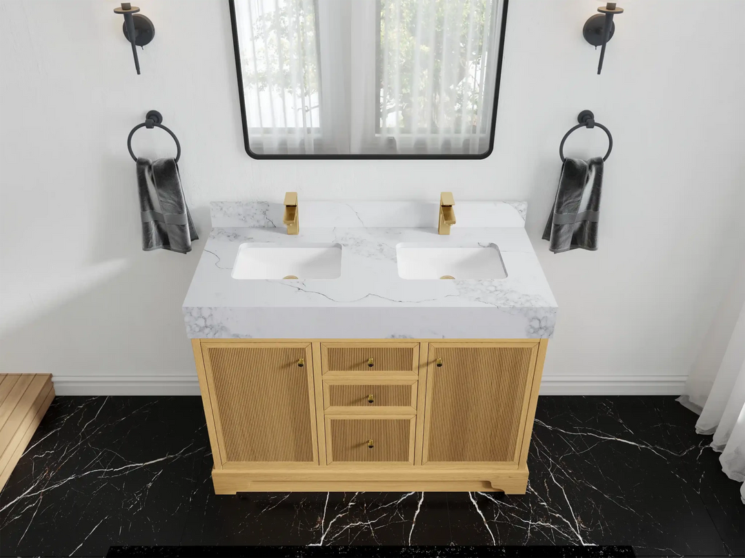 Manhattan White Oak 48 in. W x 22 in. D Double Sink Bathroom Vanity | 
              
                White Oak
                
                  
             - MNH_WHOK_CA_LZ_48D - photo №11