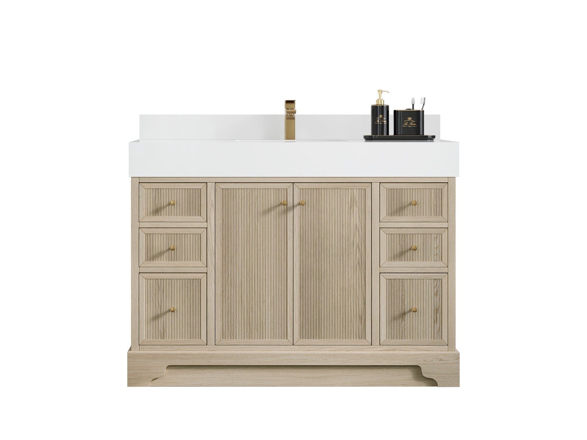 Manhattan White Oak 48 in. W x 22 in. D Single Sink Bathroom Vanity - Willow Bath and Vanity
