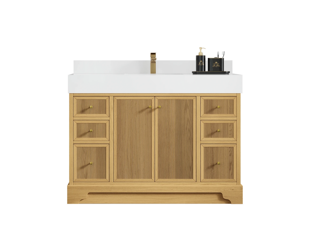 Manhattan White Oak 48 in. W x 22 in. D Single Sink Bathroom Vanity | 
              
                White Oak
                
                  
             - MNH_WHOK_CA_LZ_48S - photo №1