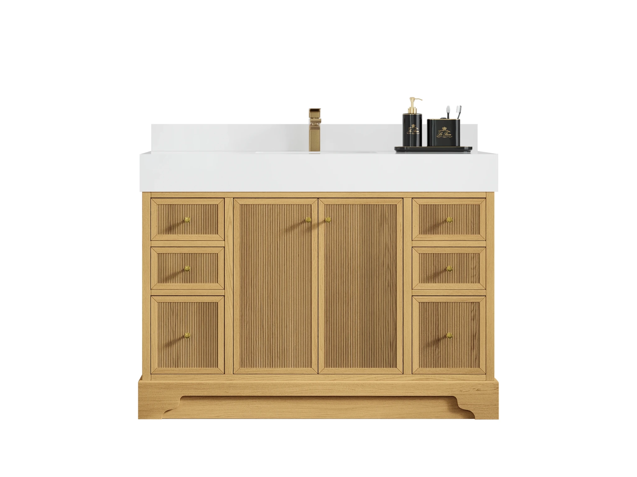 Manhattan White Oak 48 in. W x 22 in. D Single Sink Bathroom Vanity - Willow Bath and Vanity