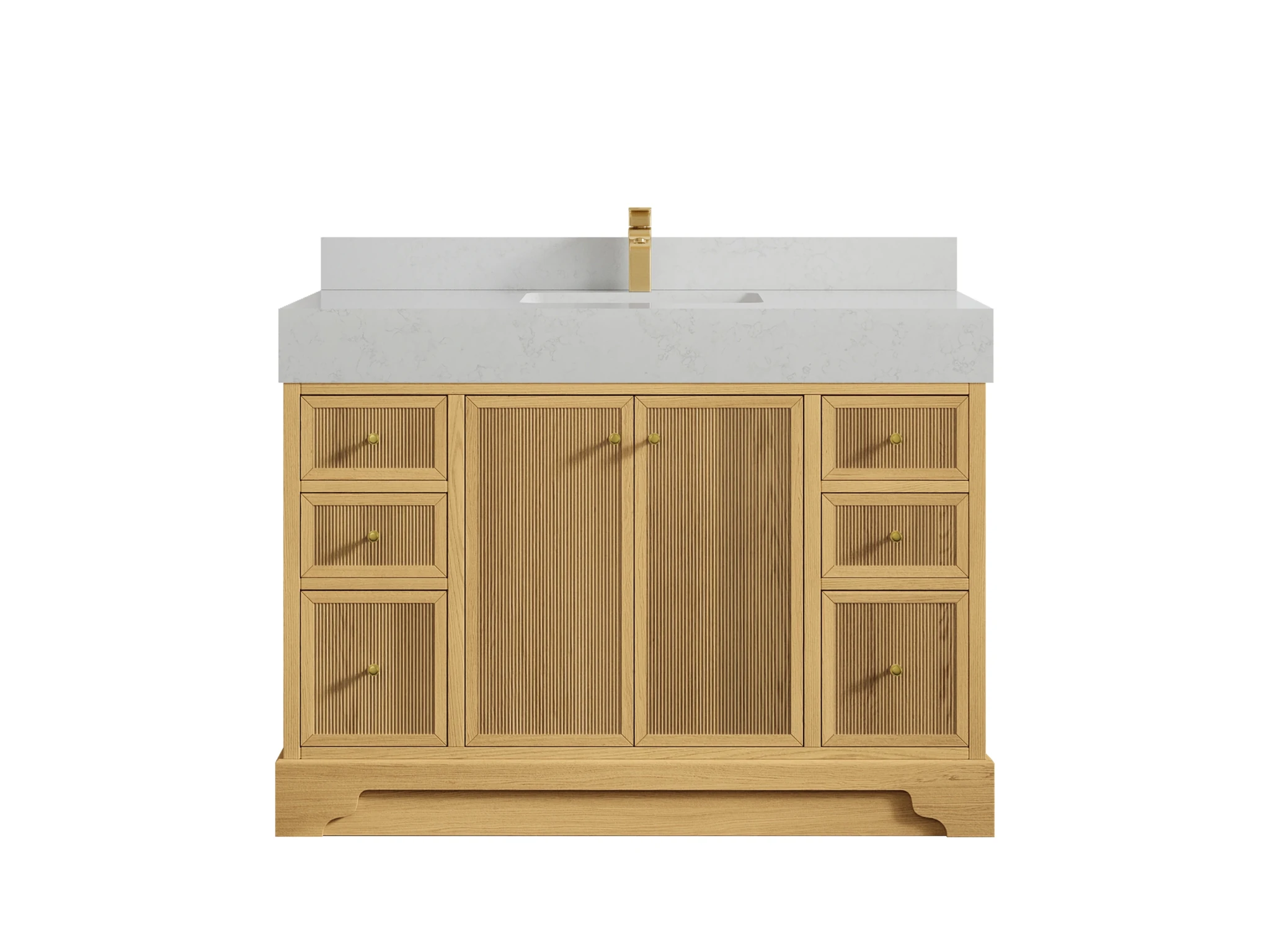 Manhattan White Oak 48 in. W x 22 in. D Single Sink Bathroom Vanity - Willow Bath and Vanity