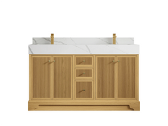 Manhattan White Oak 60 in. W x 22 in. D Double Sink Bathroom Vanity - photo 8