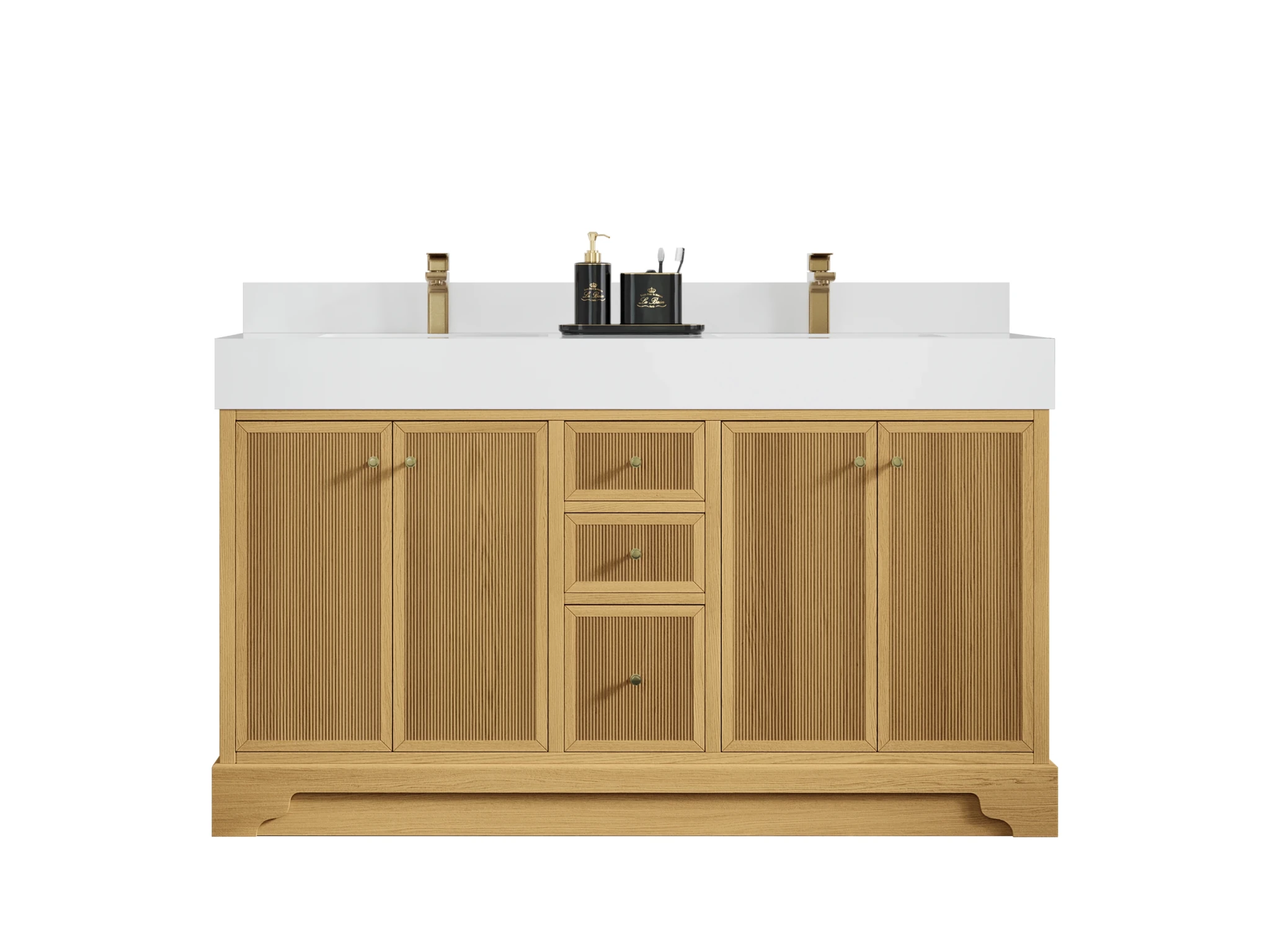 Manhattan White Oak 60 in. W x 22 in. D Double Sink Bathroom Vanity - Willow Bath and Vanity