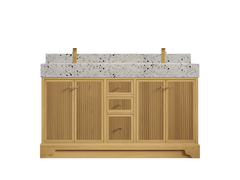 Manhattan White Oak 60 in. W x 22 in. D Double Sink Bathroom Vanity - photo 12