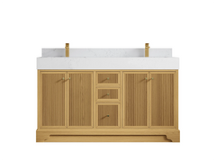 Manhattan White Oak 60 in. W x 22 in. D Double Sink Bathroom Vanity - photo 10