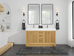 Manhattan White Oak 60 in. W x 22 in. D Double Sink Bathroom Vanity - photo 4