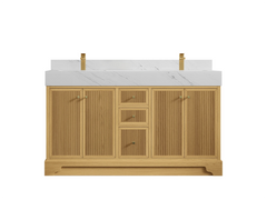 Manhattan White Oak 60 in. W x 22 in. D Double Sink Bathroom Vanity - photo 11