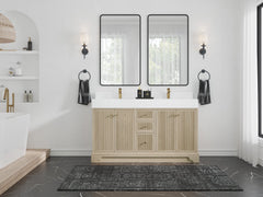 Manhattan White Oak 60 in. W x 22 in. D Double Sink Bathroom Vanity - photo 4