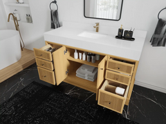 Manhattan White Oak 60 in. W x 22 in. D Single Sink Bathroom Vanity - photo 3