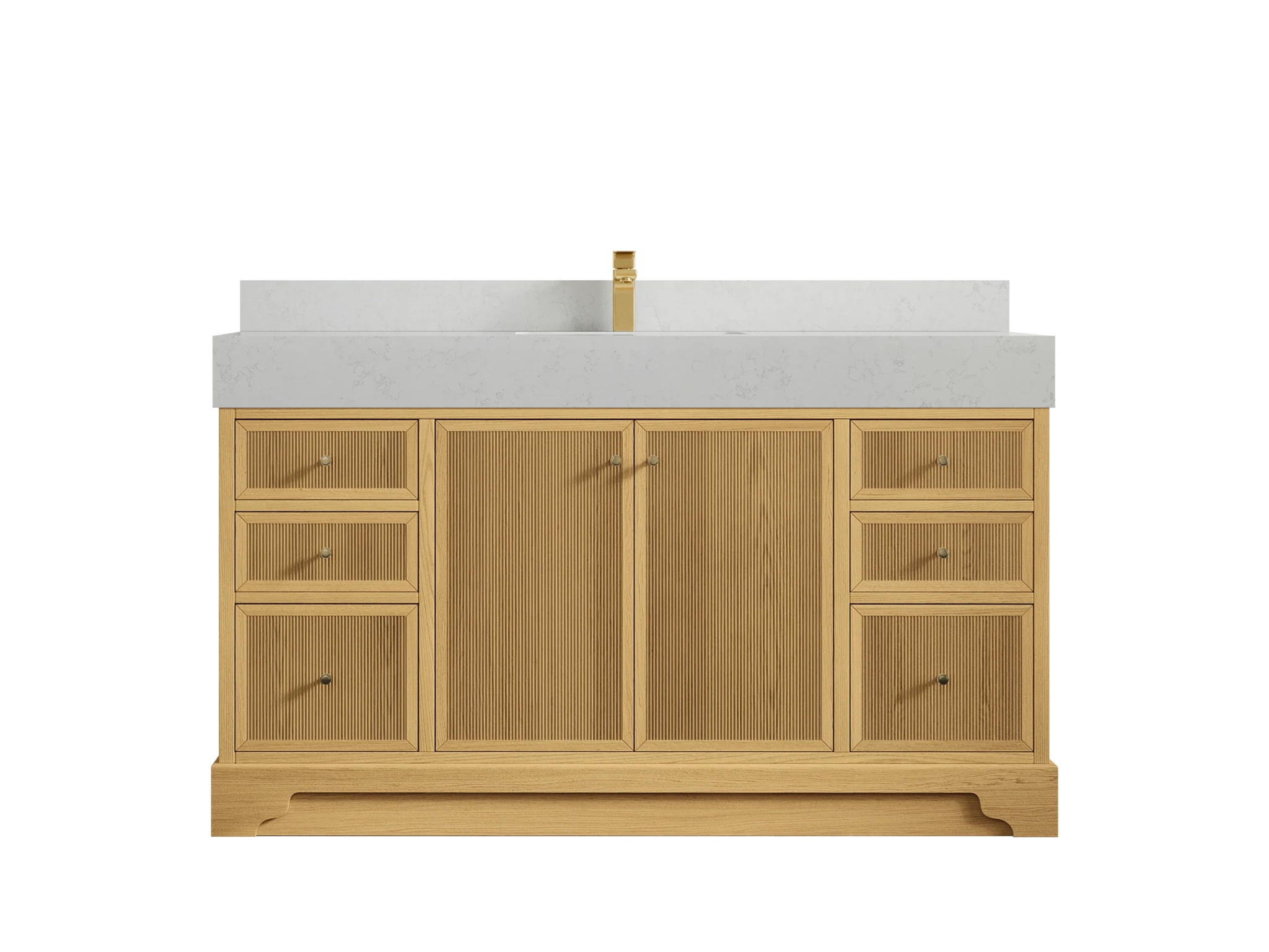 Manhattan White Oak 60 in. W x 22 in. D Single Sink Bathroom Vanity - Willow Bath and Vanity