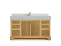 Manhattan White Oak 60 in. W x 22 in. D Single Sink Bathroom Vanity - photo 7