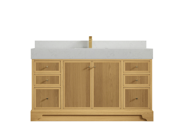 Manhattan White Oak 60 in. W x 22 in. D Single Sink Bathroom Vanity - photo 7