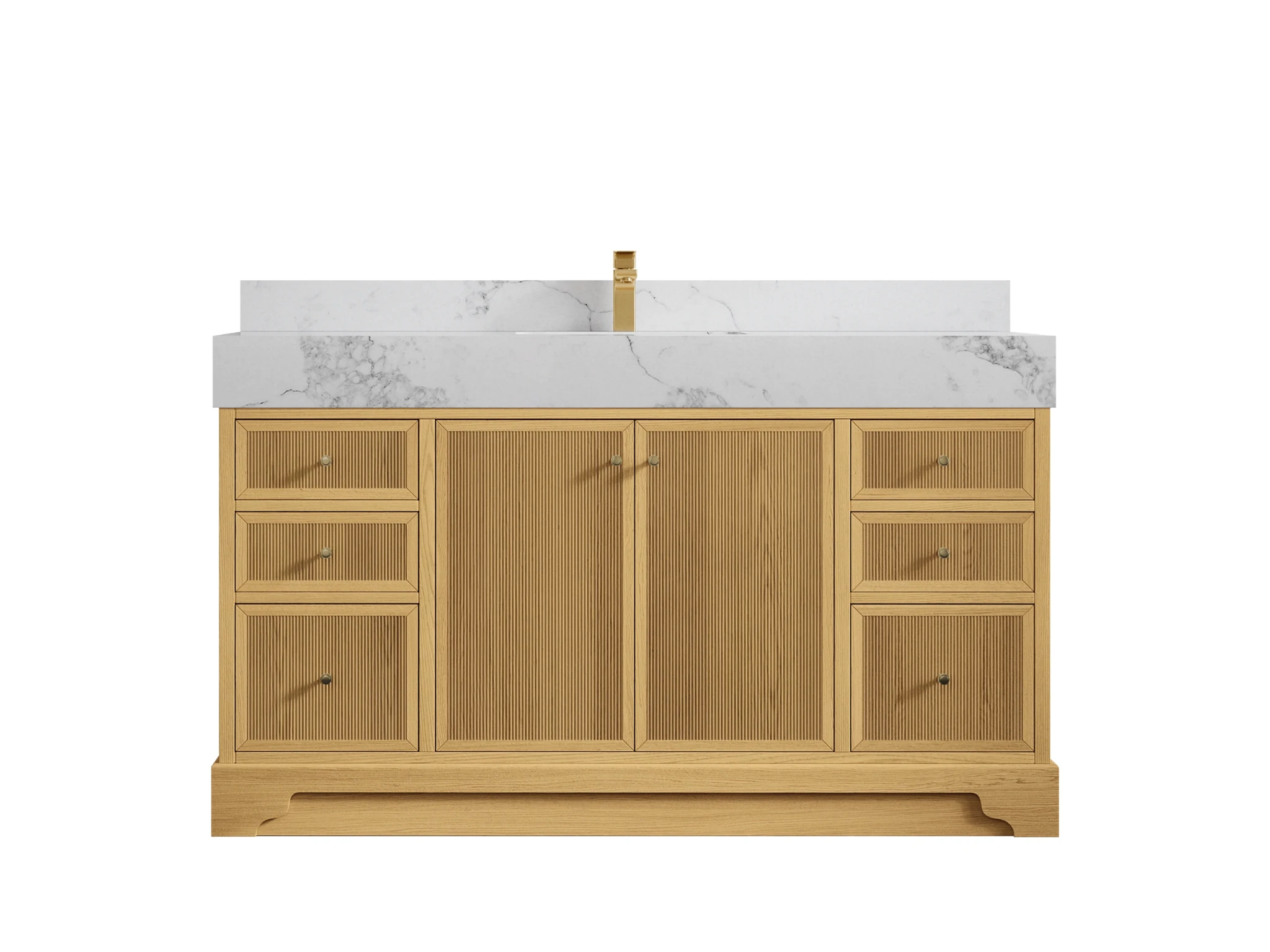 Manhattan White Oak 60 in. W x 22 in. D Single Sink Bathroom Vanity - Willow Bath and Vanity